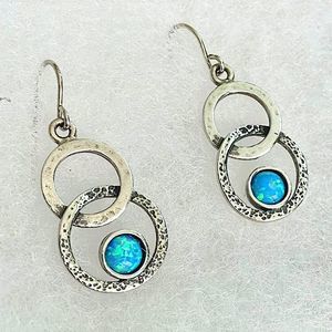 DIDAE Sterling Silver 925 Opal Drop Earrings